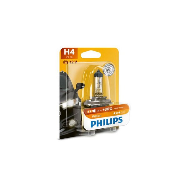 PHILIPS Halogenlampa PHILIPS Vision H4 P43t-38 12V - P1803525 - bmw, honda, kymco, triumph, suzuki, kawasaki, husqvarna, ducati, buell, vespa, harley