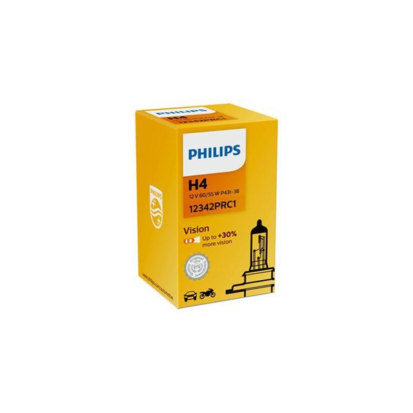 PHILIPS Halogenlampa PHILIPS Vision H4 P43t-38 12V - P1803526 - bmw, honda, kymco, triumph, suzuki, kawasaki, husqvarna, ducati, buell, vespa, harley