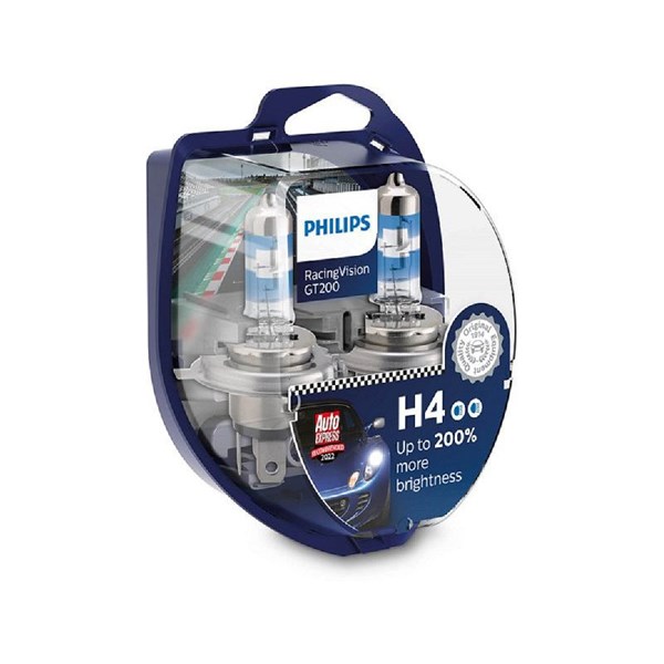 PHILIPS Halogenlampa PHILIPS RacingVision GT200 H4 P4 - P1803528 - bmw, honda, kymco, triumph, suzuki, kawasaki, husqvarna, ducati, buell, vespa, har