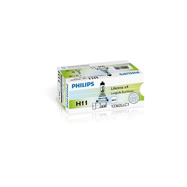 PHILIPS Halogenlampa PHILIPS LongLife EcoVision H11 PG - P1803542 - bmw, honda, triumph, suzuki, kawasaki, gilera, ducati, harley-davidson, aprilia, p