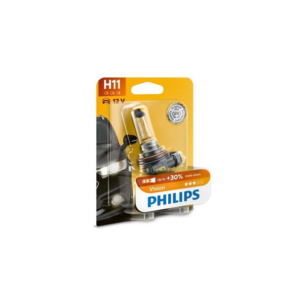 PHILIPS Halogenlampa PHILIPS Vision H11 PGJ19-2 12V - P1803543 - bmw, honda, triumph, suzuki, kawasaki, gilera, ducati, harley-davidson, aprilia, piag