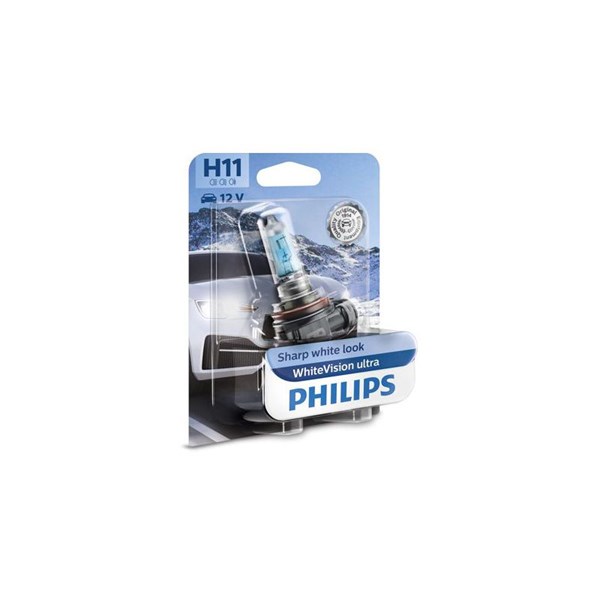 PHILIPS Halogenlampa PHILIPS WhiteVision ultra H11 PGJ - P1803545 - bmw, honda, triumph, suzuki, kawasaki, gilera, ducati, harley-davidson, aprilia, p