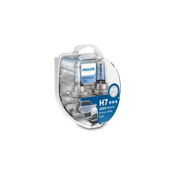 PHILIPS Halogenlampa PHILIPS WhiteVision ultra H7 PX26 - P1803572 - bmw, honda, kymco, triumph, suzuki, kawasaki, gilera, ducati, vespa, moto guzzi, a
