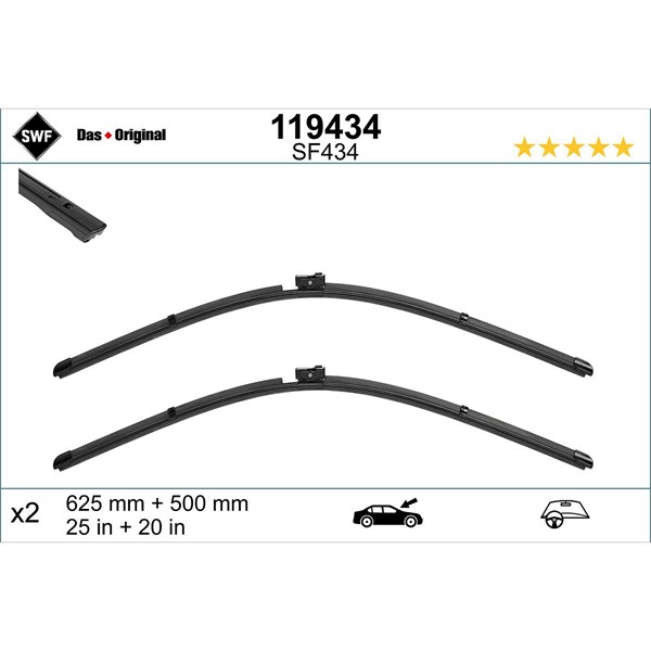 Torkarblad, Förarsida, Passagerarsida - P1841427 - audi - OE 4K1998002C, 4KL998002A, 4M1998002
