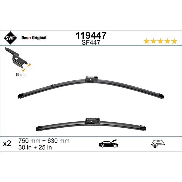 Torkarblad, Förarsida, Passagerarsida - P1841428 - citroën ds5, ds ds 5 - OE 1609240380, 1609967080, 1609967180