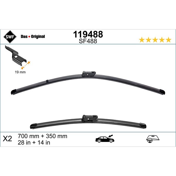 Torkarblad, Förarsida, Passagerarsida - P1841430 - ford fiesta vii, fiesta van vii, puma - OE 2169786, 2169787, 2258900