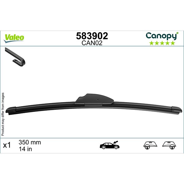 VALEO Torkarblad, Förarsida, Passagerarsida - P1841558 - chevrolet, daihatsu, fiat, ford, honda, hyundai, jeep, kia, lancia, mazda, mitsubishi, nissan
