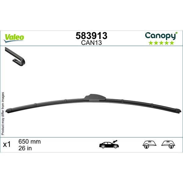 VALEO Torkarblad, Förarsida, Mitt - P1841565 - citroën, fiat, honda, hyundai, kia, lancia, nissan, peugeot, renault, smart, suzuki, toyota