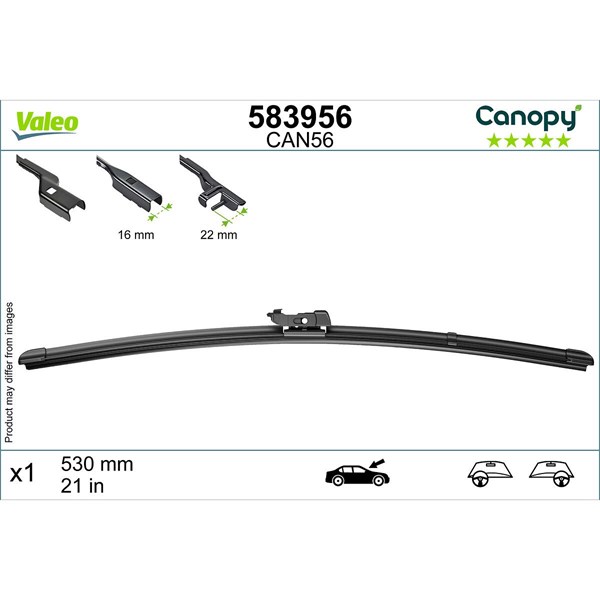 VALEO Torkarblad, Förarsida, Passagerarsida - P1841576 - audi, bmw, land rover, lexus, mazda, mini, porsche, seat, skoda, toyota, vw
