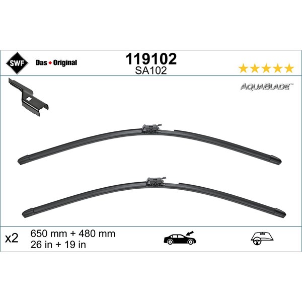 Torkarblad, Förarsida, Passagerarsida - P1901427 - volvo xc60 ii - OE 31490718, 31689263