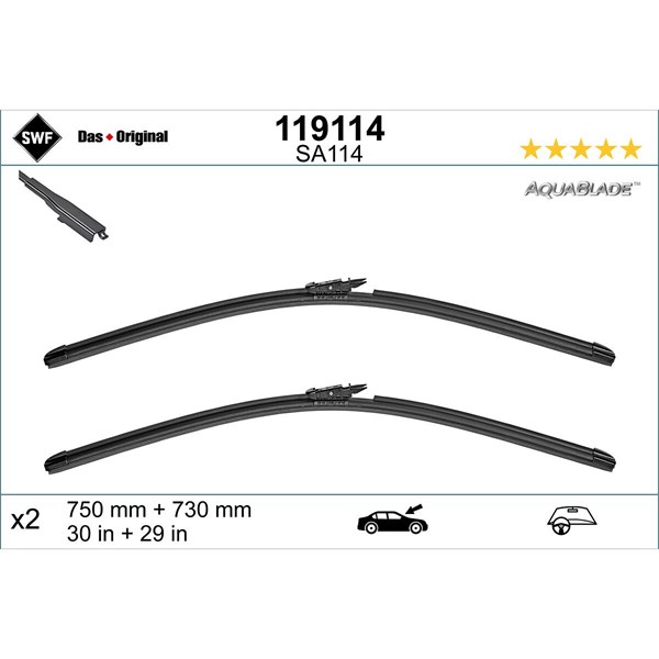 Torkarblad, Förarsida, Passagerarsida - P1901428 - ford galaxy iii, galaxy mk van iii, s-max - OE 2291756, 2291764, EM2B17528EA