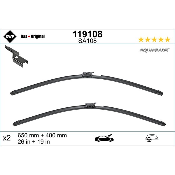 Torkarblad, Förarsida, Passagerarsida - P1910690 - volvo xc60 ii - OE 31490720, 31689264