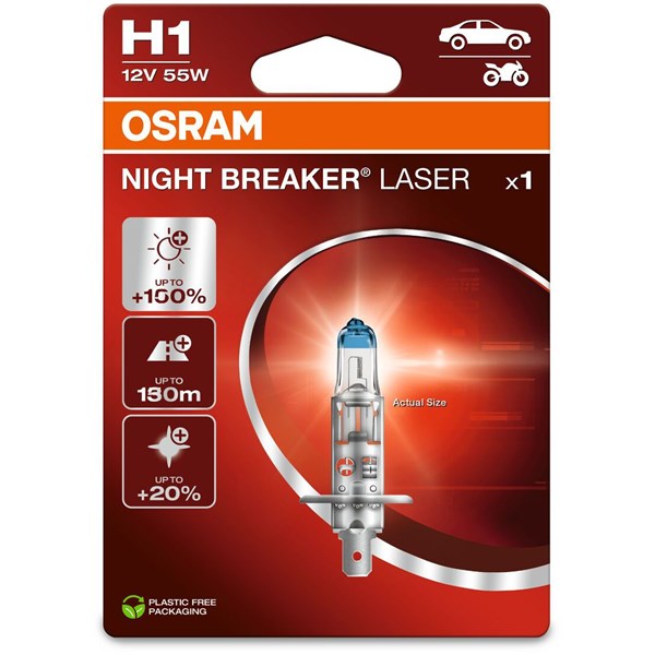 OSRAM Halogenlampa Osram Night Breaker Laser H1 P14.5s - P1982212 - 1982212