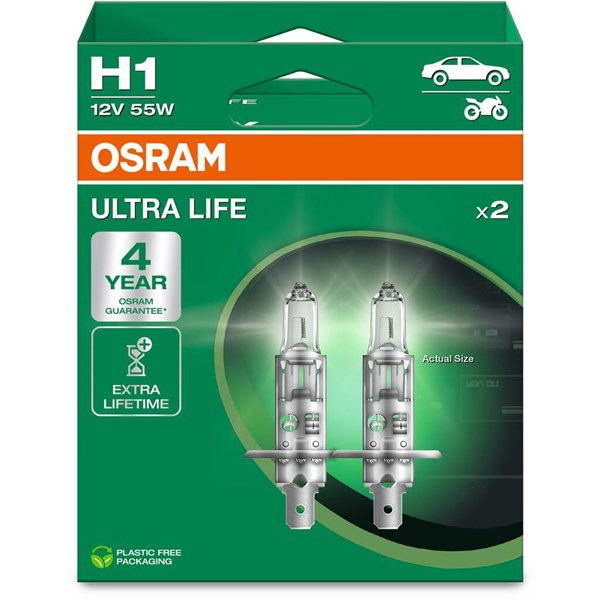 OSRAM Halogenlampa Osram Ultra Life H1 P14.5s 12V - P1982377 - 1982377