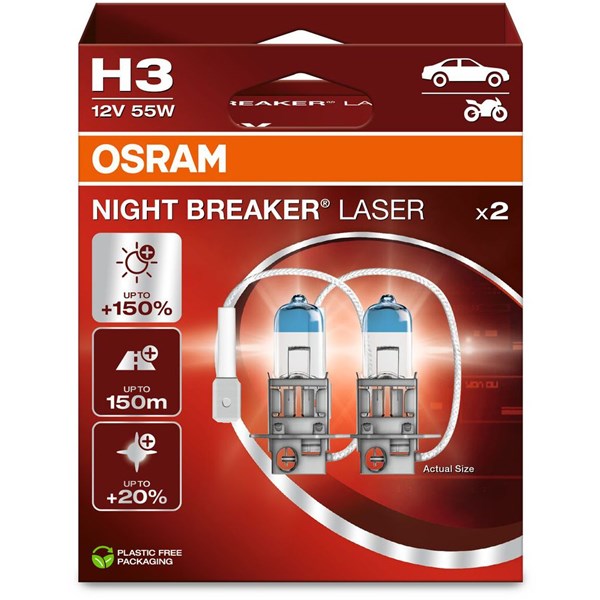 OSRAM Halogenlampa Osram Night Breaker Laser H3 PK22s - P1982379 - 1982379