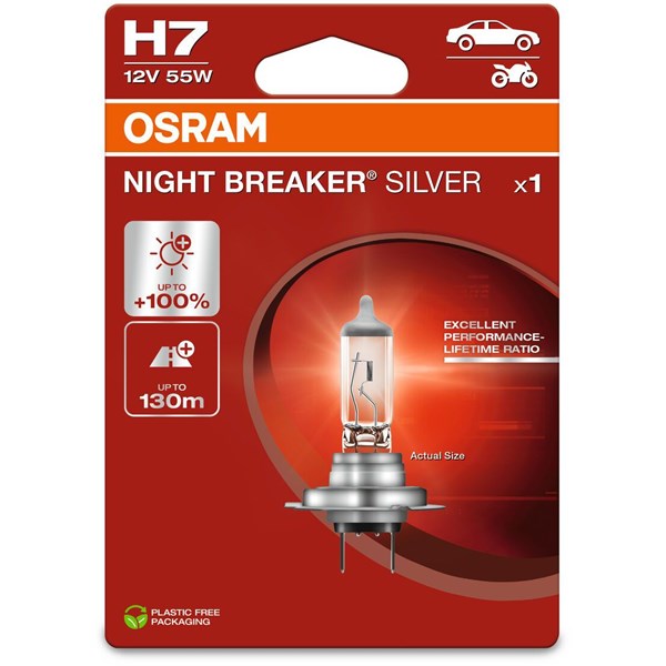OSRAM Halogenlampa Osram Night Breaker Silver H7 PX26d - P1982216 - 1982216