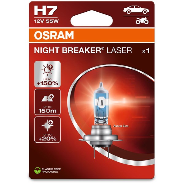 OSRAM Halogenlampa Osram Night Breaker Laser H7 PX26d - P1982217 - 1982217