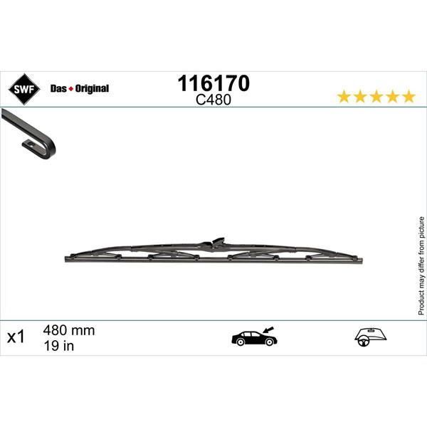 Torkarblad, Förarsida, Passagerarsida - P2000785 - alfa romeo, audi, chevrolet, citroën, daewoo, daihatsu, dodge, ferrari, fiat, ford, honda, hyundai,