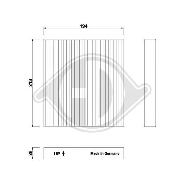 DIEDERICHS Kupefilter - P1994982 - jaguar f-pace, xe, xf ii - OE 72880AJ0009P, 72880AL000