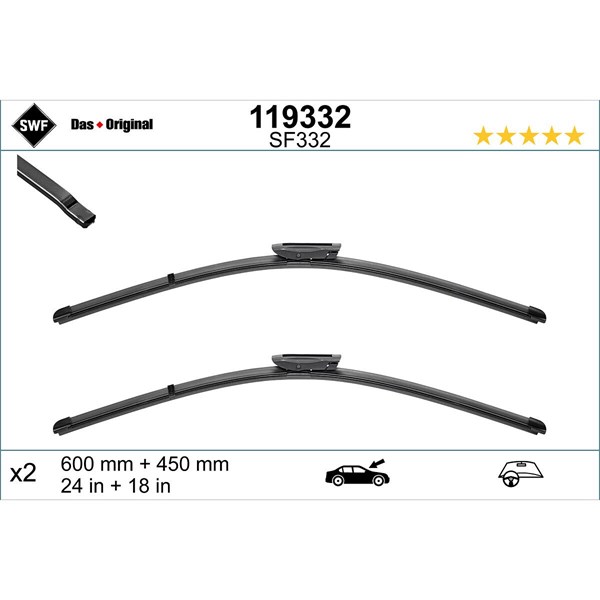 Torkarblad, Fram - P2146547 - renault - OE 28 89 069 26R, 28 89 078 15R, 288903994R