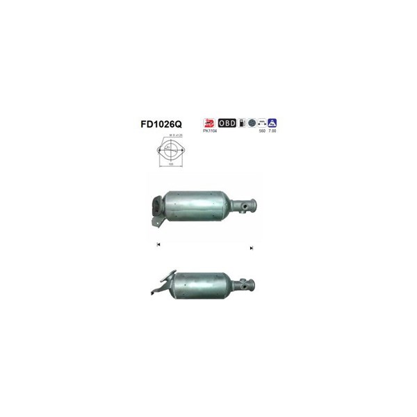 AS Dieselpartikelfilter - P2155074 - nissan, opel, renault - OE 2001100Q0B, 2001100Q0E, 4417232