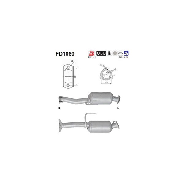 AS Dieselpartikelfilter - P2155135 - jeep commander, grand cherokee ii, grand cherokee iii - OE 52090351AC
