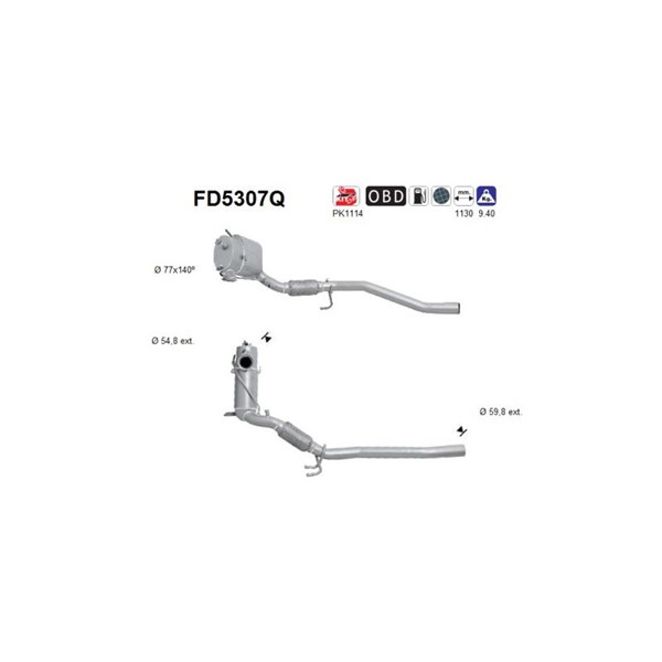 AS Dieselpartikelfilter - P2155598 - vw passat b6, passat b6 variant, passat cc b6 - OE 3C0254702KX
