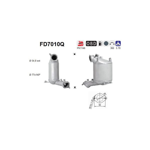 AS Dieselpartikelfilter - P2155620 - mitsubishi grandis, lancer viii, lancer sportback viii - OE 1583A028