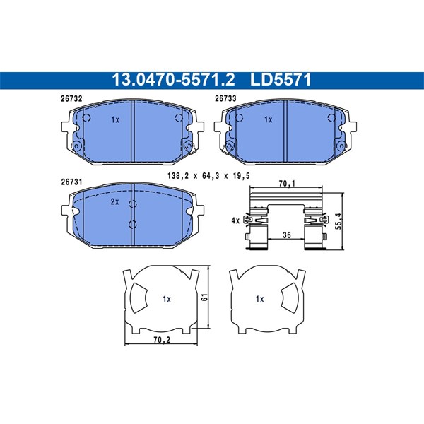ATE Bromsbeläggsats, Framaxel Ate ceramic - P2191059 - hyundai tucson, kia sportage v - OE 58101-R2A10
